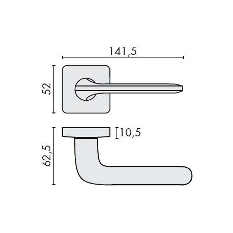 Paire de béquilles ROBOQUATTRO S sur rosace carrée, vintage mat