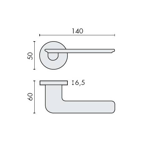 Paire de béquilles SLIM sur rosace ronde, chromé
