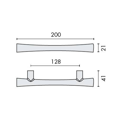 Poignée de tirage droite JAZZ entraxe 128 mm, chromé