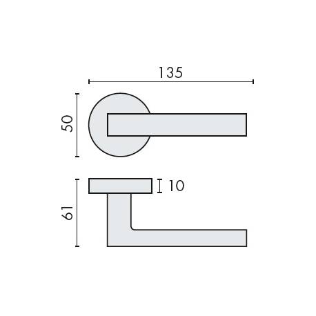 Paire de béquilles ELLE sur rosace ronde, chromé