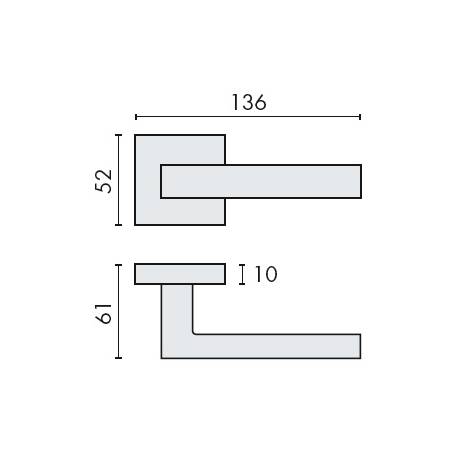 Paire de béquilles ELLESSE sur rosace carrée, chromé