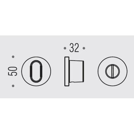 Paire de rosaces rondes conda sans voyant (BCF), chromé mat