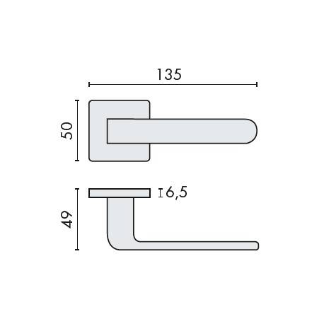 Paire de béquilles FEDRA sur rosace carrée, laiton poli