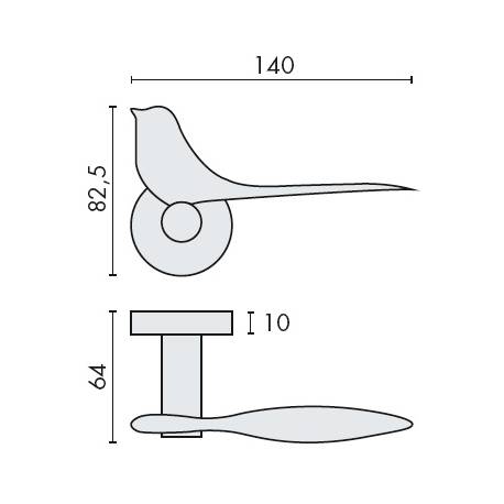 Paire de béquilles TWITTY sur rosace ronde, chromé