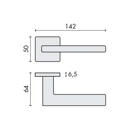 Paire de béquilles ESPRIT sur rosace carrée, chromé mat