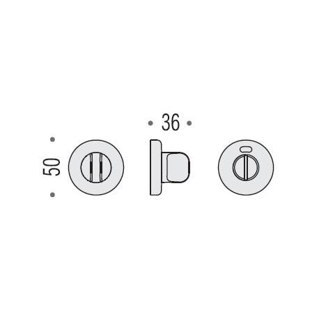 Paire de rosaces rondes conda avec voyant (BR), chromé