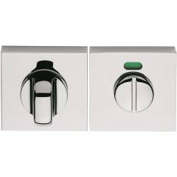 Paire de rosaces carrées conda avec voyant (CC), chromé mat