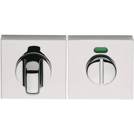 Paire de rosaces carrées conda avec voyant (CC), chromé mat