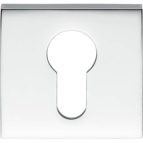 Paire de rosaces carrées clé I (CC6), chromé