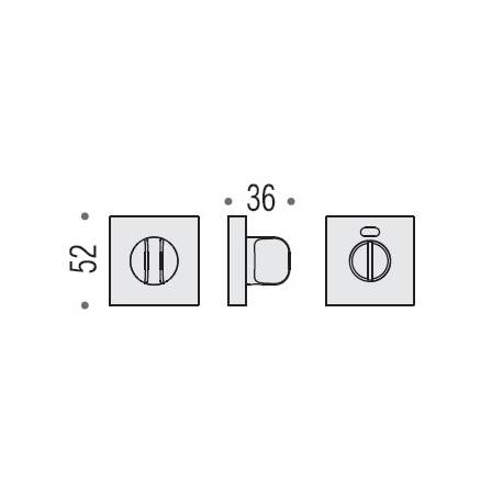 Paire de rosaces carrées conda avec voyant (CC), chromé mat