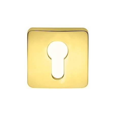 Paire de rosaces carrées clé I (CR6), laiton poli