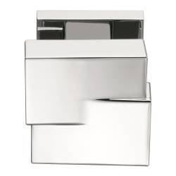 Bouton fixe CUT 25 sur rosace carrée, chromé
