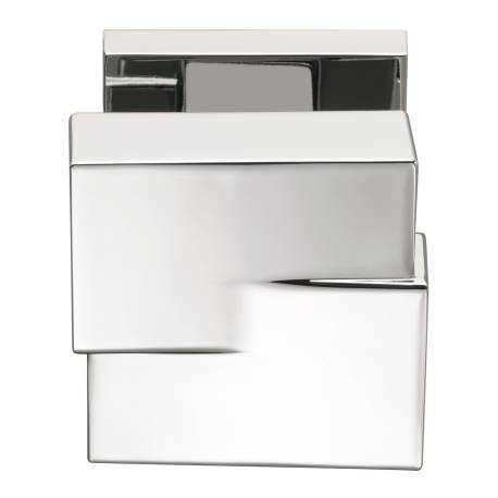 Bouton fixe CUT 25 sur rosace carrée, chromé