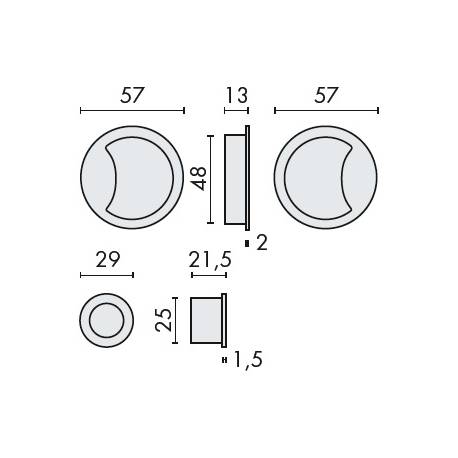 Cuvette encastrée OPEN Ø 57 mm, chromé mat