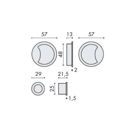 Cuvette encastrée OPEN Ø 57 mm,laiton mat