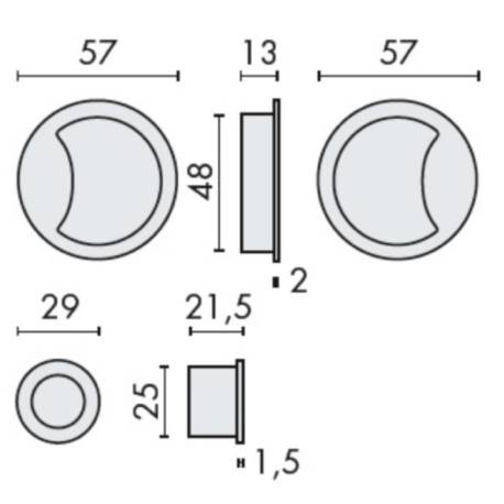 Cuvette encastrée OPEN Ø 57 mm, grafite mat