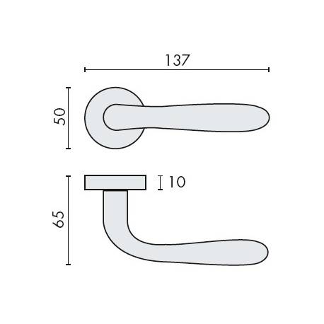 Paire de béquilles ROBOT 41 sur rosace ronde, chromé mat