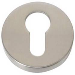 Paire de rosaces rondes clé I (BC), nickel mat