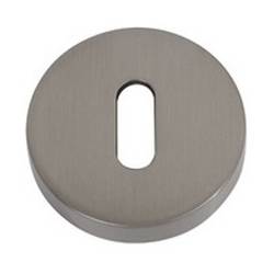 Paire de rosaces rondes clé L (BC), nickel mat