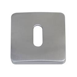 Paire de rosaces carrées clé L (CR), chromé mat