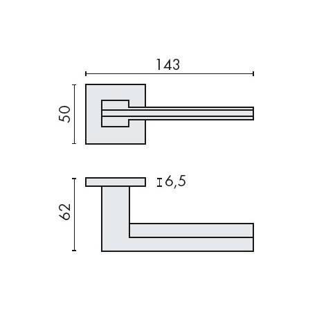 Paire de béquilles ELECTRA sur rosace carrée, chromé mat