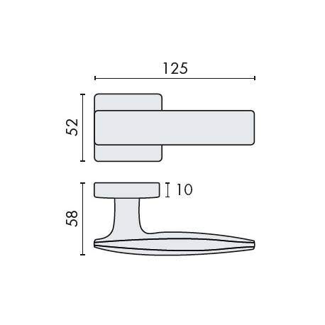 Paire de béquilles BOLD sur rosace carrée, chromé