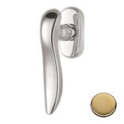 Béquille de fenêtre PIUMA sur rosace ovale, laiton poli