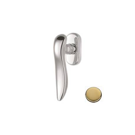 Béquille de fenêtre PIUMA sur rosace ovale, laiton poli