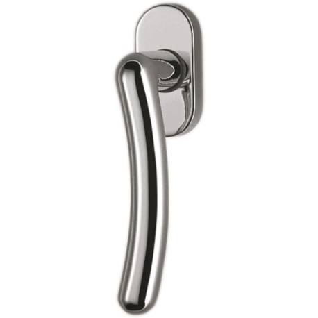 Béquille de fenêtre SIRIO sur rosace ovale, laiton poli