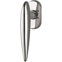 Béquille de fenêtre WING sur rosace ovale, laiton poli