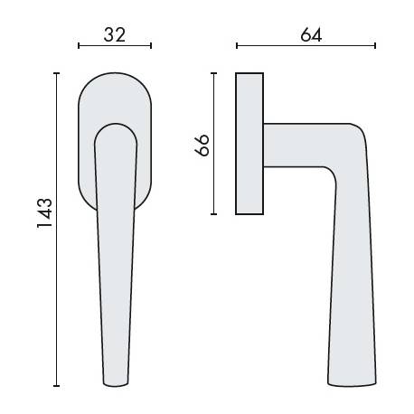 Béquille de fenêtre ROBOTRE sur rosace ovale, chromé mat