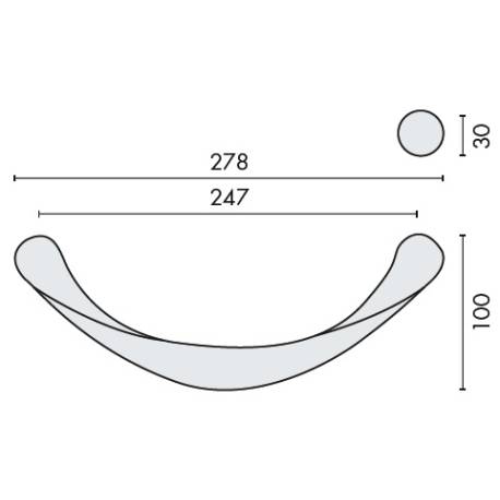 Poignée de tirage déportée FLESSO, entraxe 247 mm, chromé mat