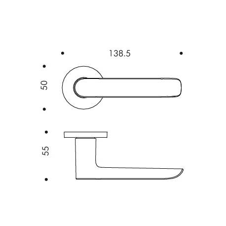 Paire de béquilles LUND  sur rosace ronde, grafite