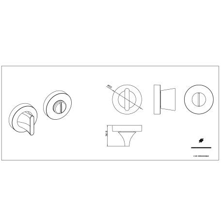 Paire de rosaces rondes conda sans voyant (BC), graphite mat