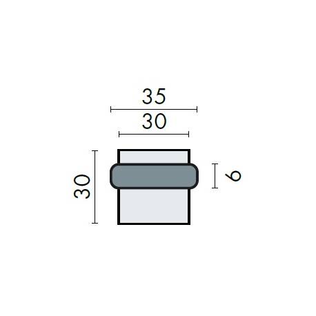 Butoir de sol  D 35 mm série Project, finition inox brossé 304