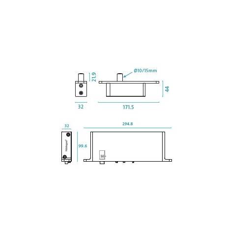 Ensemble pivot Système M+ réf. STM+B/TP70 avec plaque rectangulaire inox