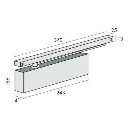 Ferme-porte TS 33 à bras à glissière, force 3, argent