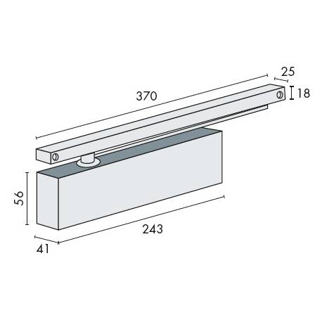 Ferme-porte EXS 310, capot 3 côtés inox, force 1-3, argent