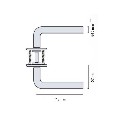 Paire de béquilles L 16 mm sur rosace ronde, inox brossé 316