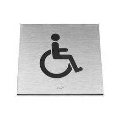 Pictogramme carré à coller 86x86 mm, PMR, inox brossé 316