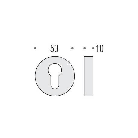 Paire de rosaces rondes clé I (BC), graphite mat