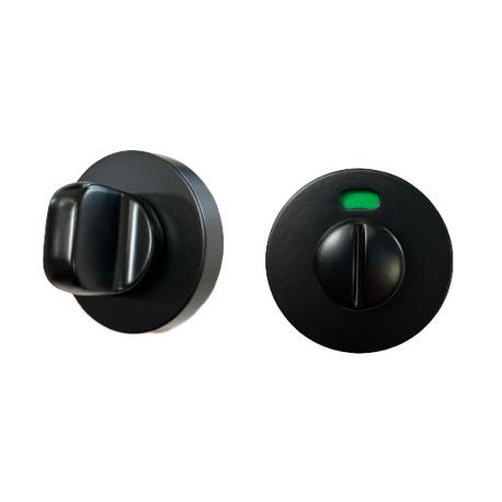 Paire de rosaces rondes conda avec voyant (BC), noir mat