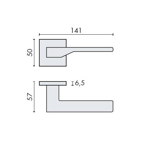 Paire de béquilles DEA sur rosace carrée, chromé mat