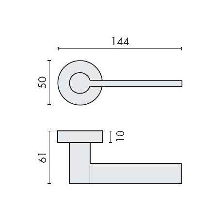 Paire de béquilles TOOL sur rosace ronde, chromé