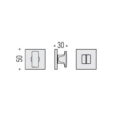 Paire de rosaces carrées conda sans voyant (CC6), chromé mat