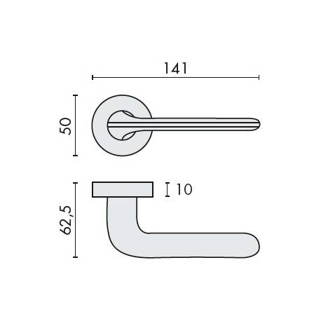 Paire de béquilles ROBOQUATTRO sur rosace ronde, laiton mat